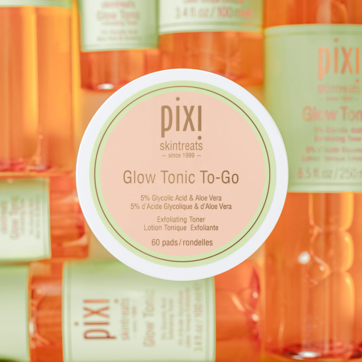 Hand using a Pixi pad on cheek demonstrating easy application and quick brightening benefit