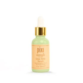 Pixi Glow Tonic Serum label closeup revealing ingredient callouts and clean design