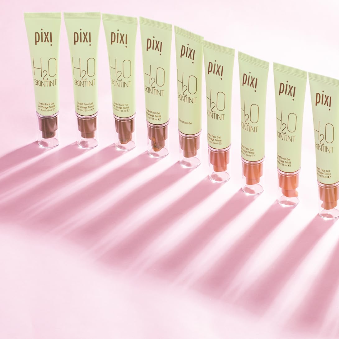 Pixi split-face before and after demonstrating reduced redness and coverage