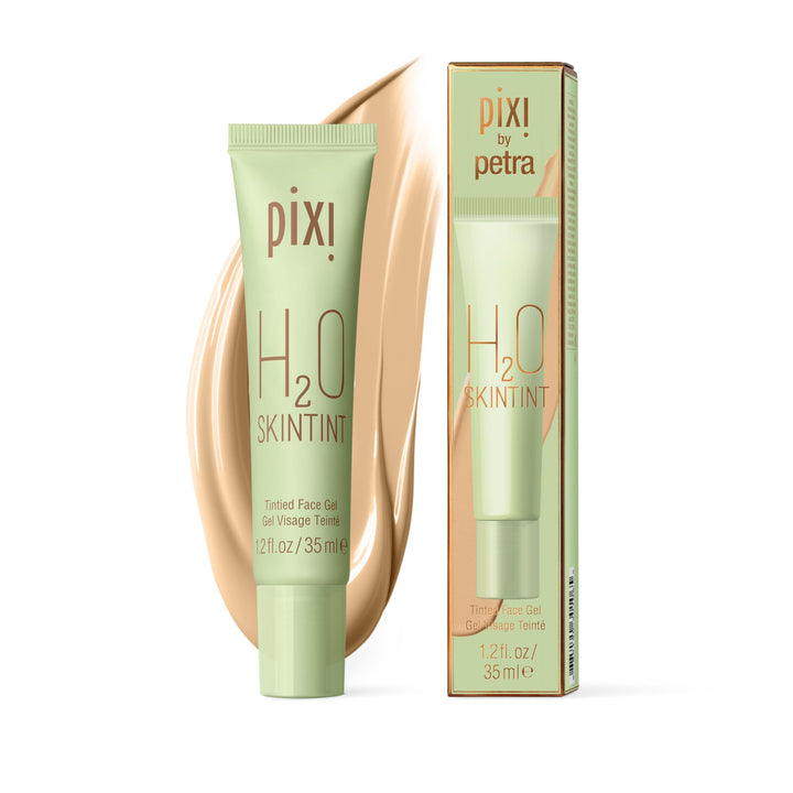 Pixi H2O SkinTint front packaging showing warm shade benefits