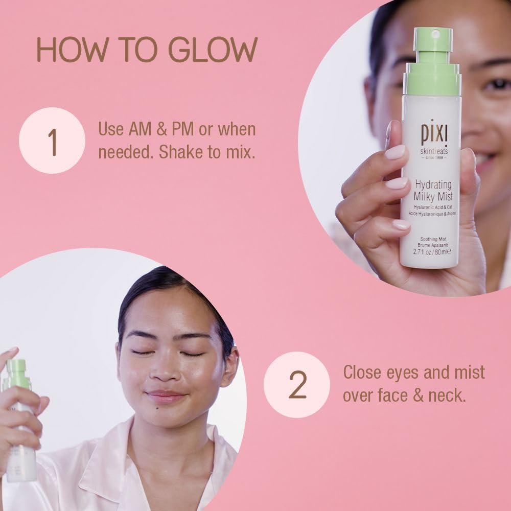 Pixi bottle held in hand demonstrating portable 2.7 ounce size
