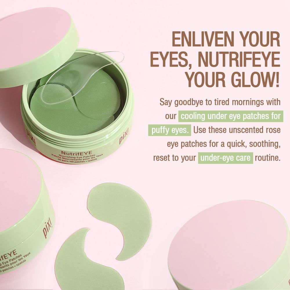Pixi jar opened with serum-soaked NutrifEYE patches ready to use