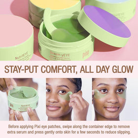 Close-up of a Pixi NutrifEYE patch texture highlighting cooling gel