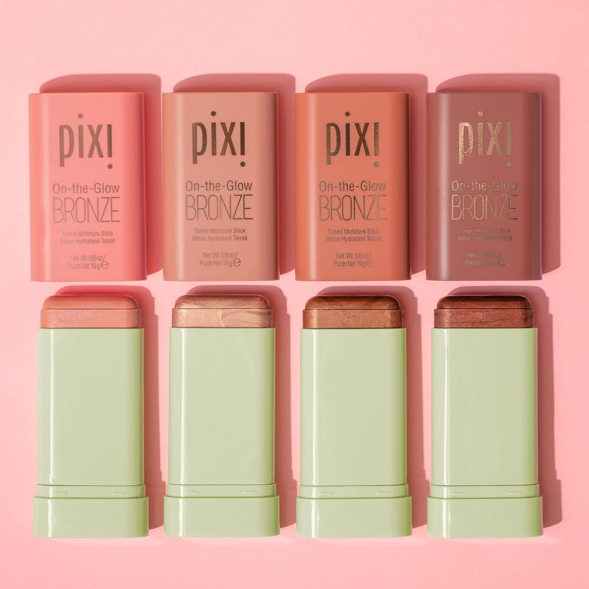 Pixi bronzer applied to lips for subtle tinted, hydrated color