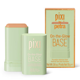 Pixi On-the-Glow front packaging showing compact stick for travel convenience