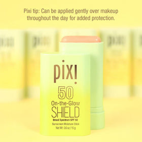 Pixi product label close-up highlighting SPF 50 and ingredient list