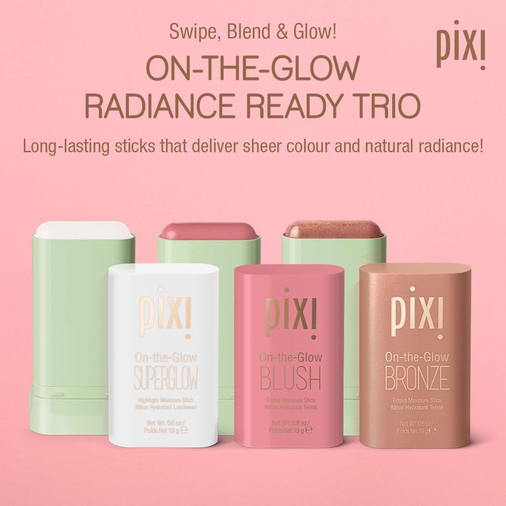 Pixi open sticks pulled up to reveal balm tips for easy swipe application and quick touch-ups