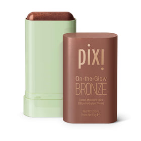 Pixi front packaging showing convenient bronzer stick and branding benefit travel-ready