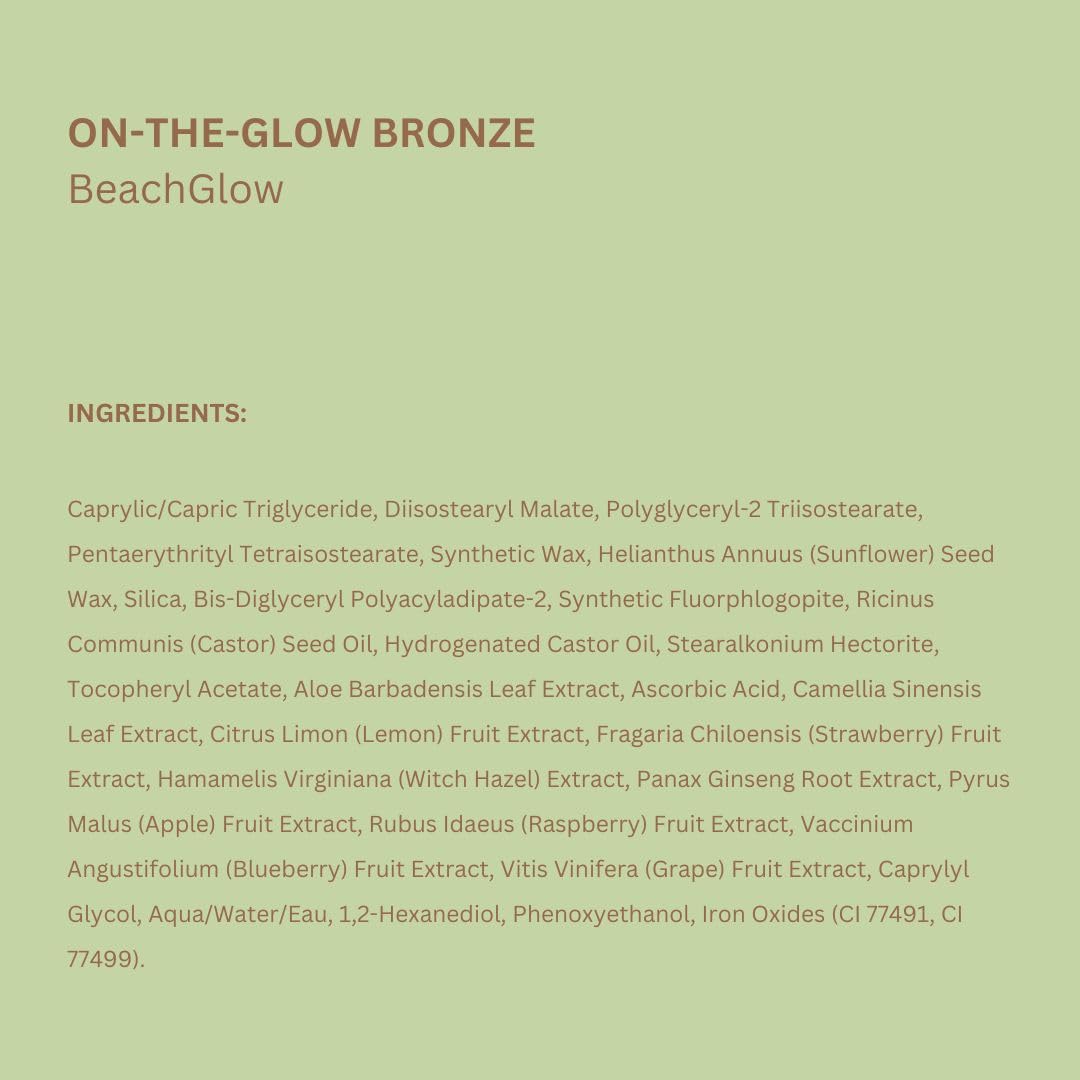 Pixi used in lifestyle summer look showing warm bronze finish and radiant benefit