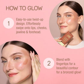Pixi applied on cheek close-up for natural sunkissed glow and seamless blend benefit