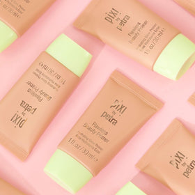 Pixi primer in bathroom setting for everyday routine convenience and hydrated glow