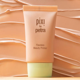 Pixi before and after pores softened to show reduced texture and camera-ready finish