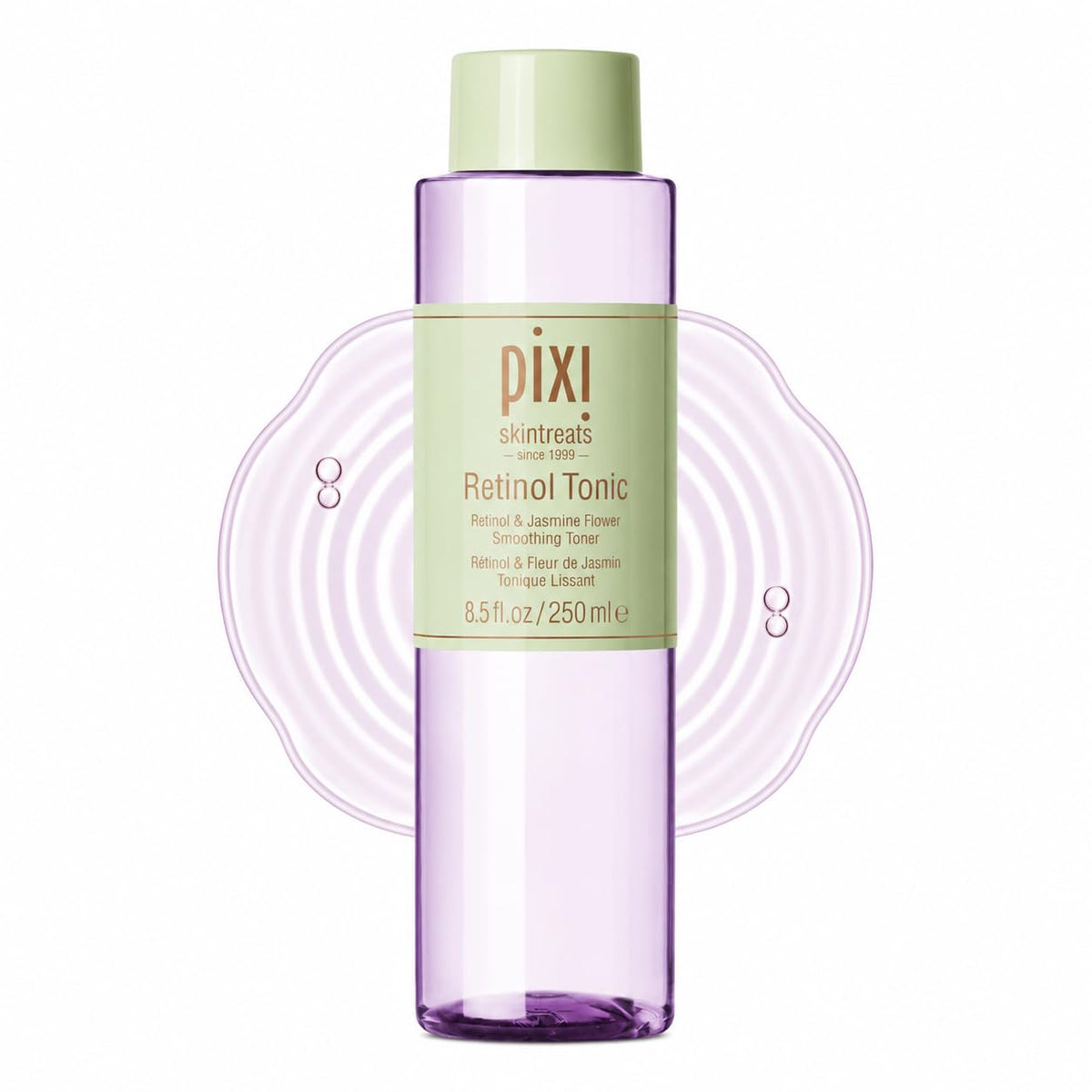 Pixi bottle front packaging showing product and benefits