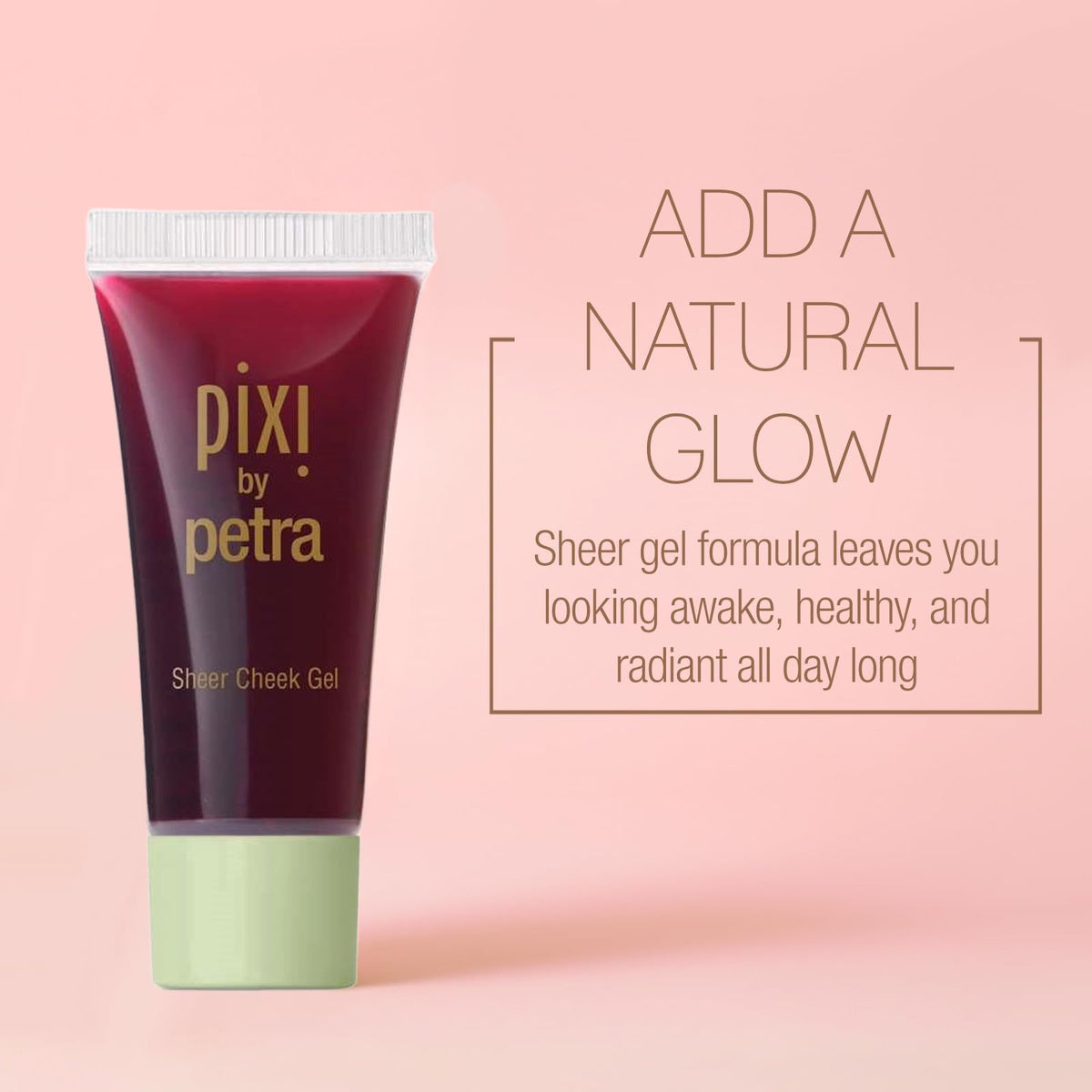 Pixi tube open with gel dispensed highlighting easy, mess-free application