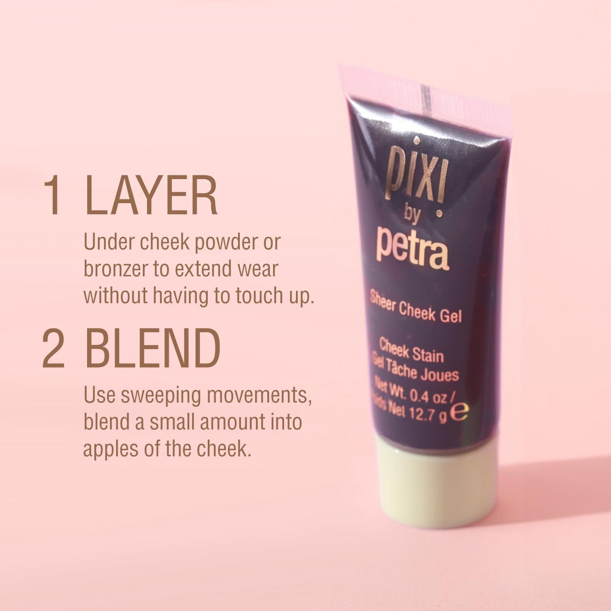 Pixi swatch on forearm illustrating Flushed shade and natural finish