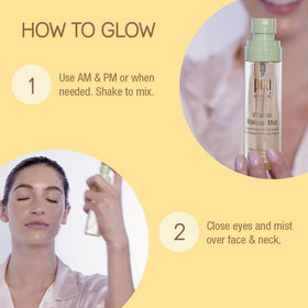 Pixi wakeup mist in bag scale showing travel-friendly 80ml bottle convenience benefit