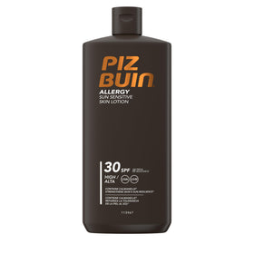 Piz Buin bottle front packaging showing SPF30 and sensitive skin benefit