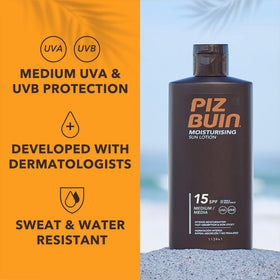 Piz Buin in a day bag showing portability and outdoor protection benefit