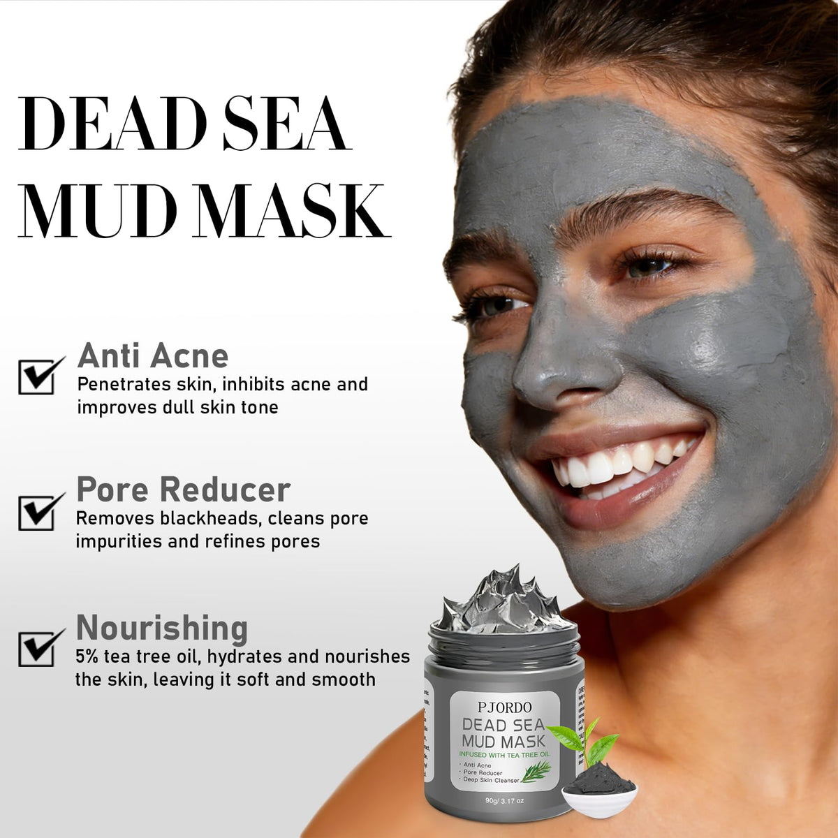 Pjordo dead sea mud closeup showing mineral-rich mud for deep pore cleansing benefits