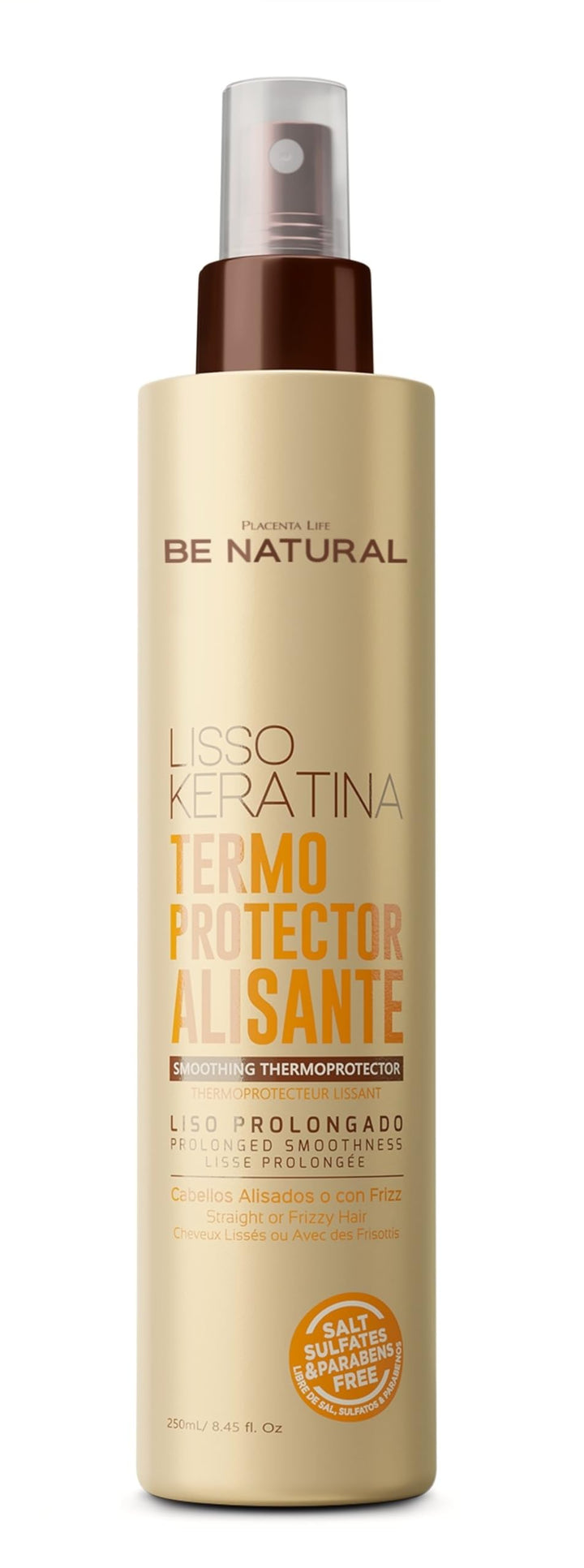 PLACENTA LIFE front packaging showing bottle and label for heat protection benefit