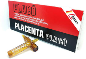 Placenta Placo ampoules lined up to show quantity and size scale, convenient course