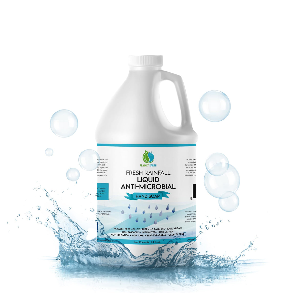 Plainly Earth front label showing product name and size, clear ingredient benefits
