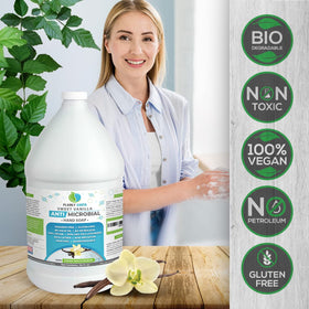 Plainly Earth dispensed into bathroom pump showing easy refill and daily use benefit