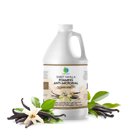 Plainly Earth front label on 64 oz refill showing product identity and benefits