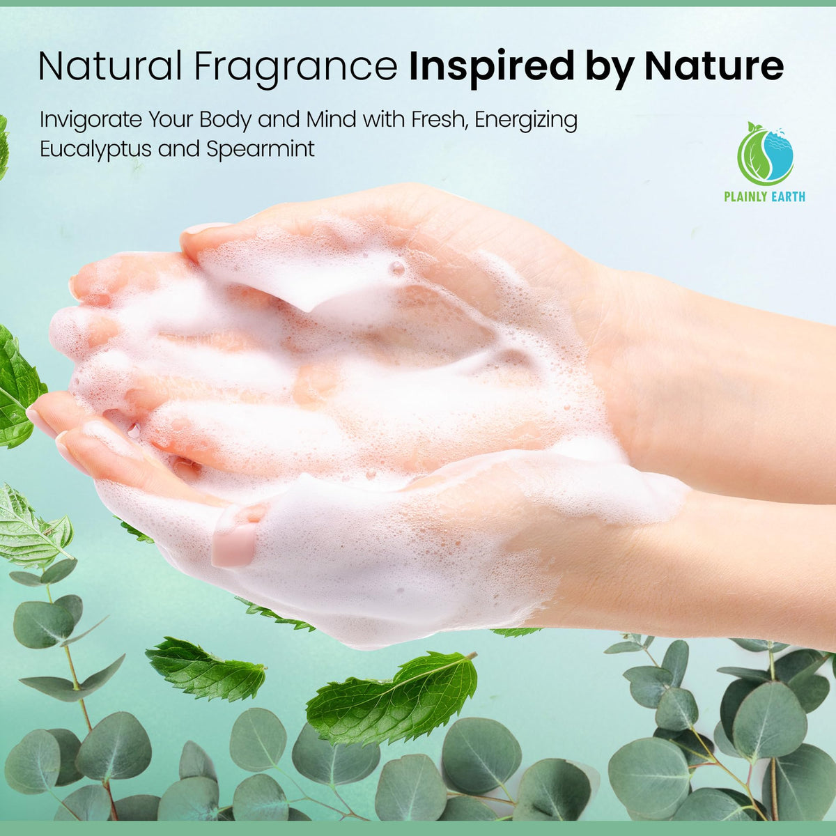 Plainly Earth ingredient panel close-up highlighting gentle, skin-friendly formulation