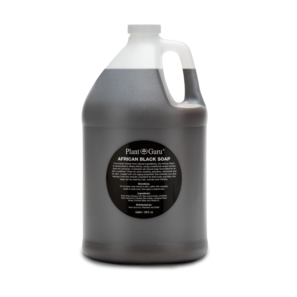 Plant Guru front view of one-gallon container showing product branding and size benefit