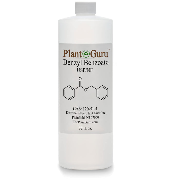 Plant Guru benzyl benzoate front packaging showing bottle and capacity benefit clarity