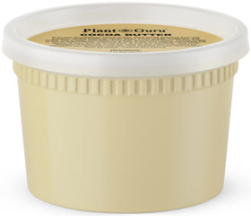 Plant Guru front packaging showing 14.5 oz Arriba Nacional cocoa butter benefits