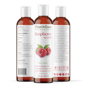 Plant Guru label close-up highlighting cold-pressed and unrefined information