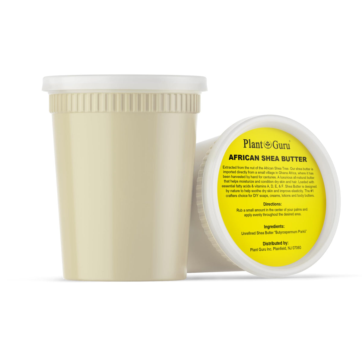 Plant Guru close-up spoon scoop revealing creamy shea butter texture
