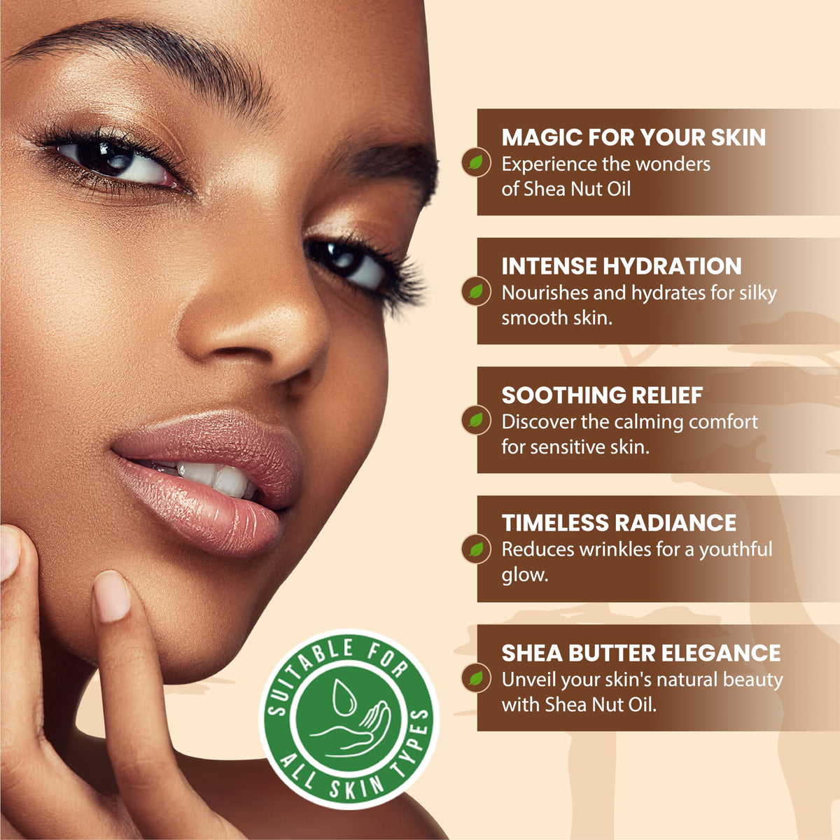 Plant Guru drops of shea oil on skin demonstrating quick hydration benefit