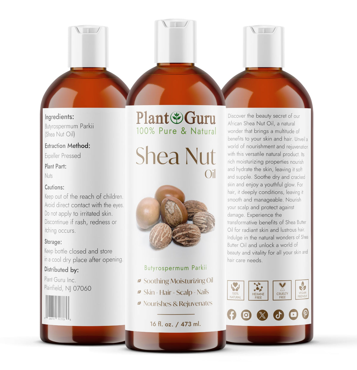 Plant Guru oil pouring to display smooth texture and easy absorption benefits