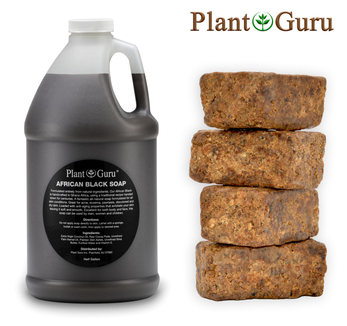 Plant Guru dark liquid soap pouring to show smooth texture and easy dispensing benefit