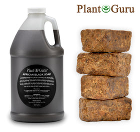 Plant Guru dark liquid soap pouring to show smooth texture and easy dispensing benefit