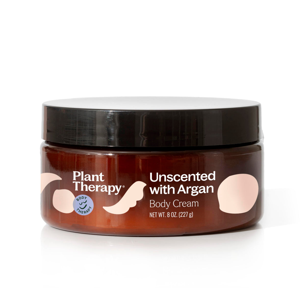 Plant Therapy jar front view showing label and clean moisturizer benefit