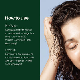 Plant Therapy hair mask before and after demonstration showing smoother shinier hair