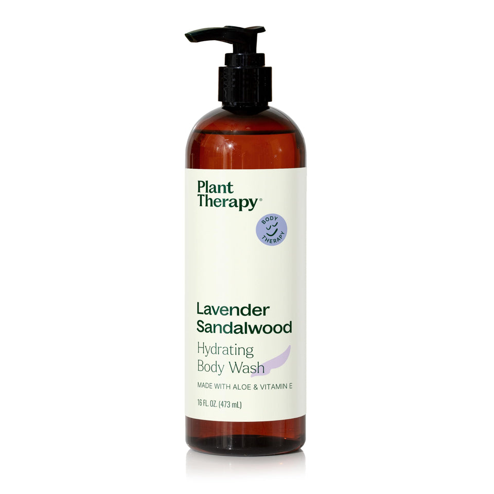 Plant Therapy front packaging showing 16 oz bottle and label benefits
