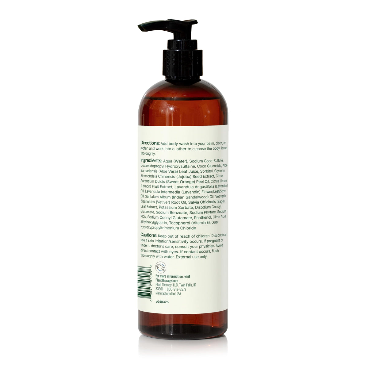 Plant Therapy packaging detail emphasizing recyclable design and quality
