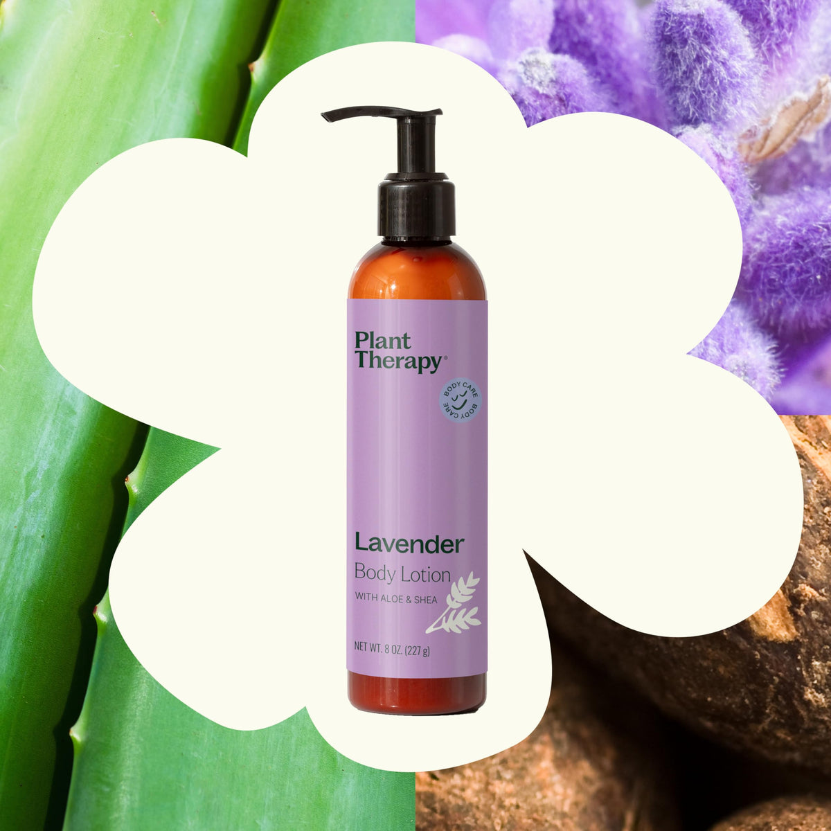 Plant Therapy lotion texture swiped on skin showing creamy absorption and non-greasy hydration