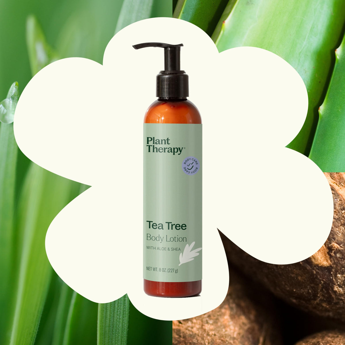 Plant Therapy lotion texture swipe showing silky finish and quick absorption