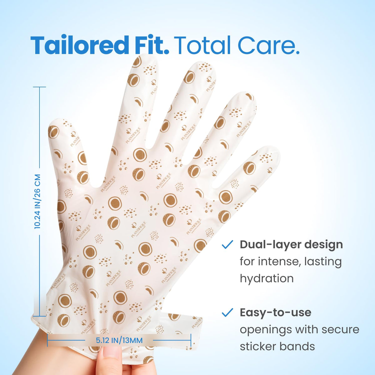 PLANTIFIQUE glove interior saturated with serum highlighting deep-hydration benefit
