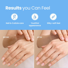 PLANTIFIQUE hands wearing moisturizing gloves during application for soft skin
