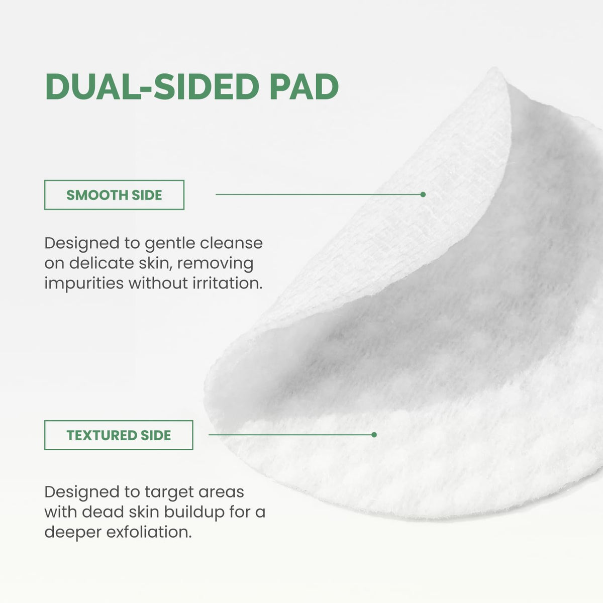 PLANTIFIQUE hands applying pad to cheek for gentle exfoliation benefit