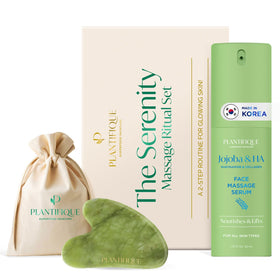 PLANTIFIQUE jade gua sha front view showing ergonomic shape and ease of use