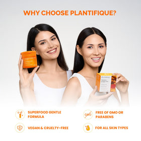 PLANTIFIQUE open jar in travel bag illustrating mess-free portability benefit