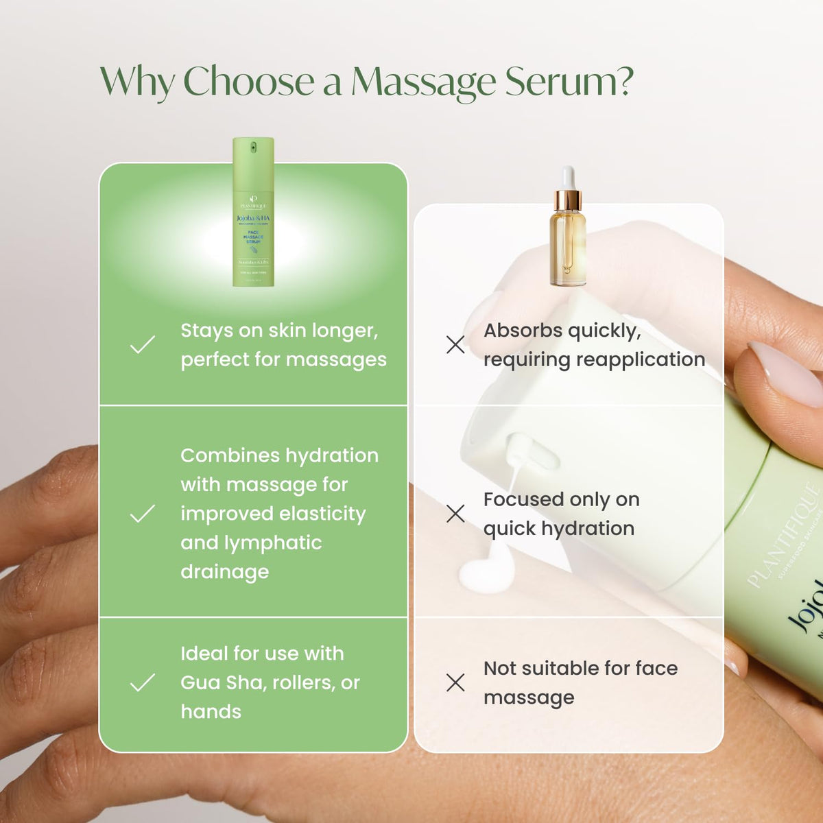 PLANTIFIQUE label close-up showing key actives and formulation transparency benefit